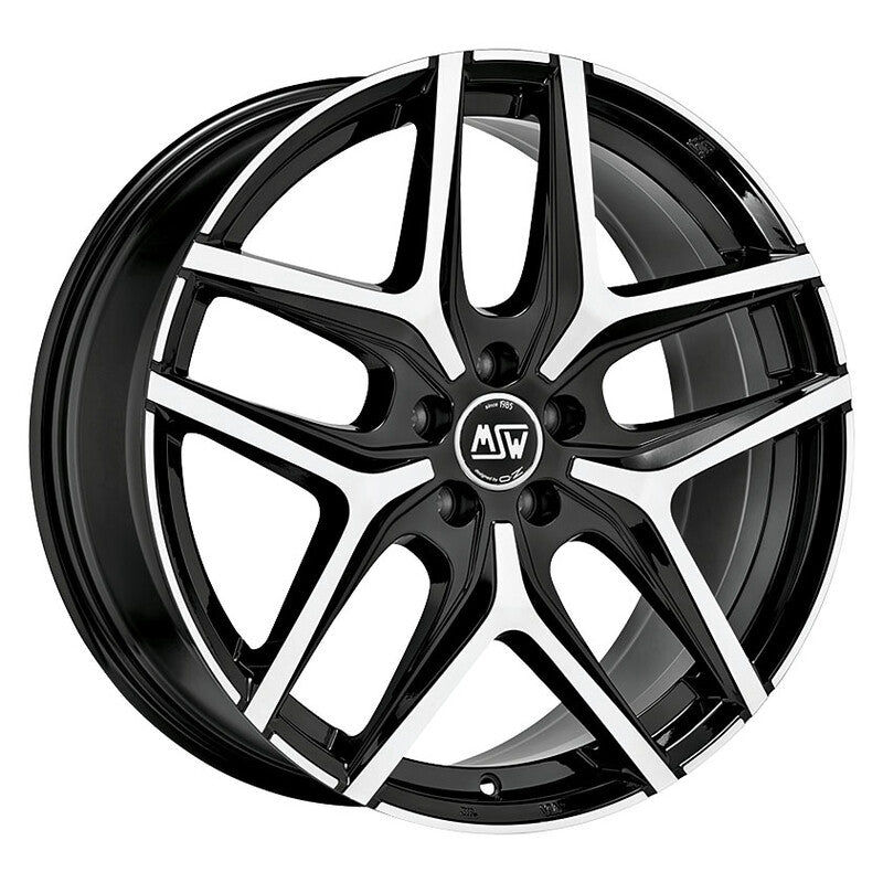 Cerchio MSW 40 9x20 5x112 ET26 - Nero lucido con razze lucidate