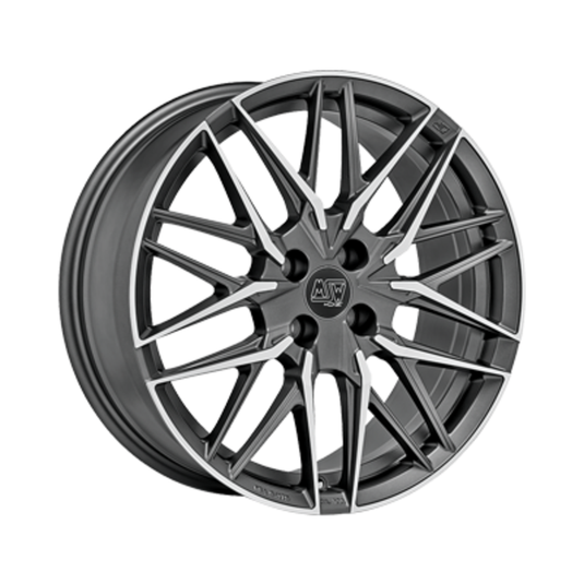 Cerchio MSW 50-4 7x17 4x108 ET20 - Gunmetal con razze lucidate