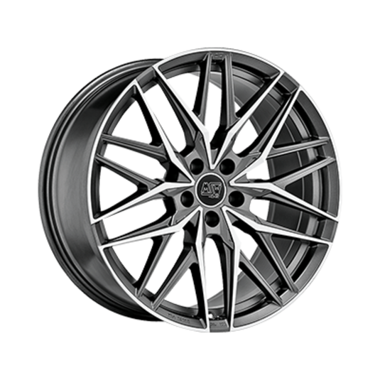 Cerchio MSW 50 10x21 5x130 ET33 - Gunmetal con razze lucidate