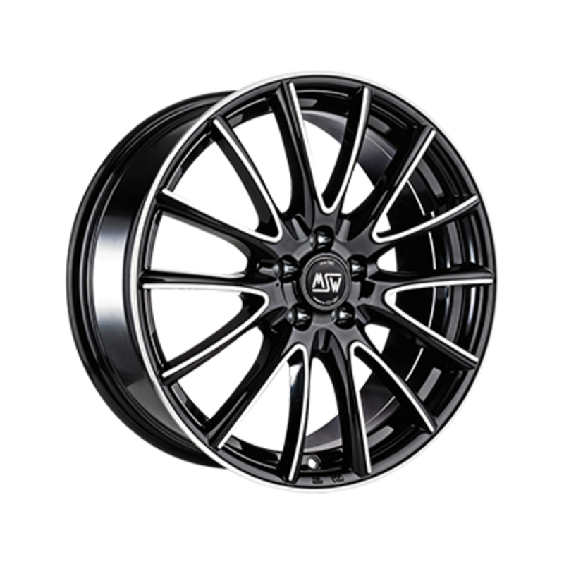 Cerchio MSW 86 6,5x16 4x108 ET18 - Nero lucido con razze lucidate