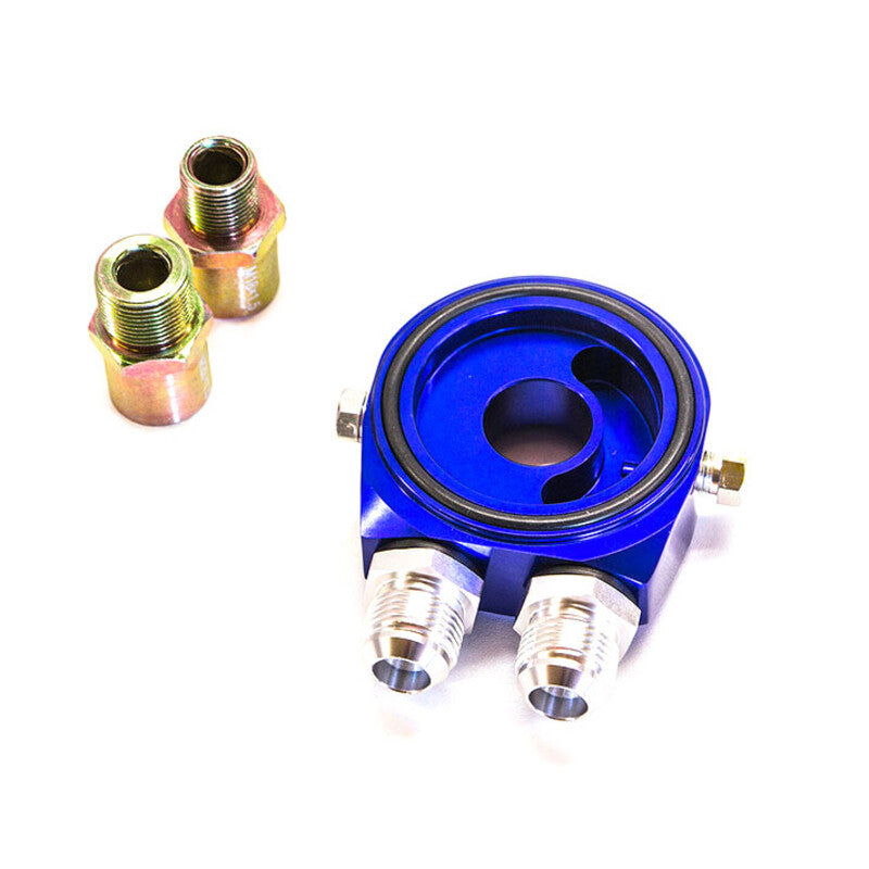 Piastra Sandwich per Radiatore Olio con 2 Sedi per Sensori (Blu)