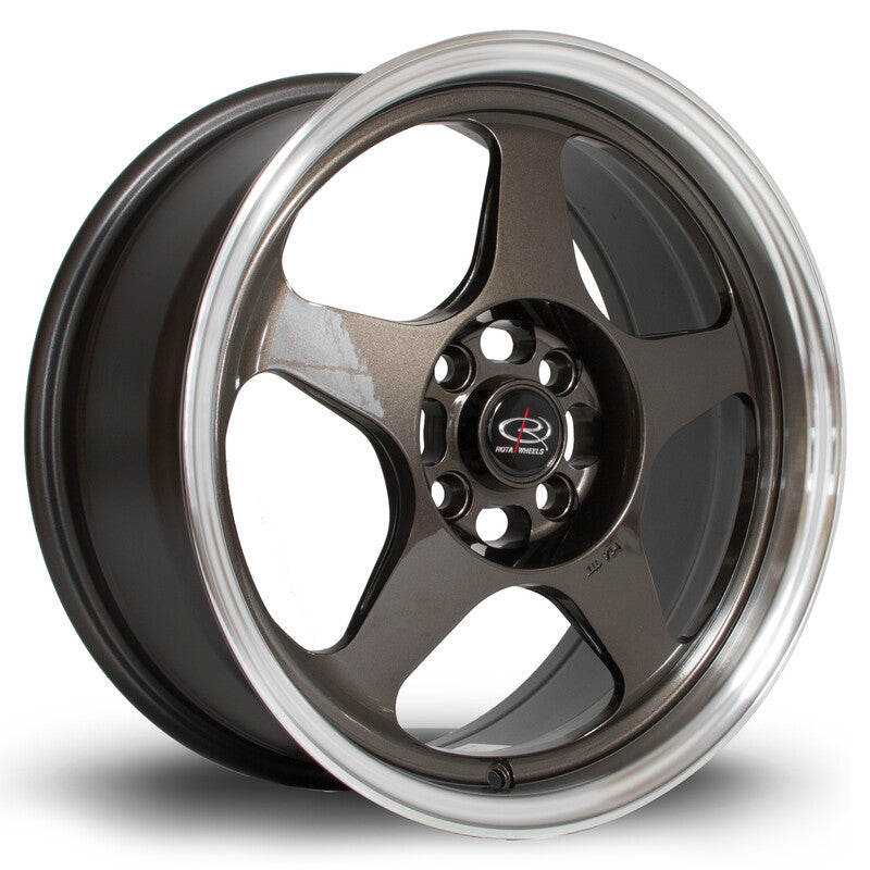 Carica immagine in Galleria Viewer, Cerchio Rota Slipstream 7x16 4x100 ET40 - Gunmetal con bordo cromato
