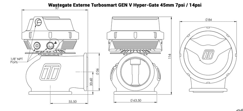 Carica immagine in Galleria Viewer, Wastegate esterna Turbosmart Gen V Hyper-Gate (45 mm)
