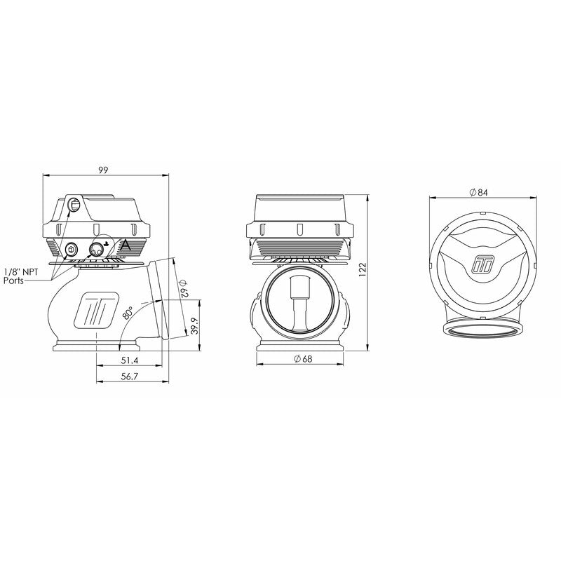 Wastegate esterna Turbosmart Gen V Pro-Gate (50 mm)