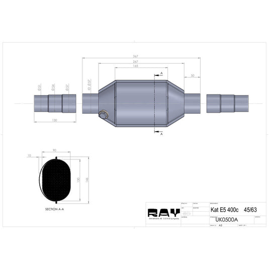 Catalizzatore 400 Celle Ø57.1 mm (2.25