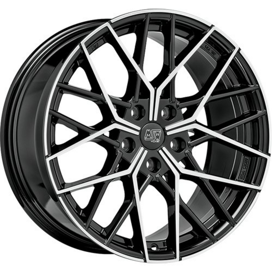 Cerchio MSW 74 8,5x20 5x112 ET45 - Nero lucido con razze lucidate