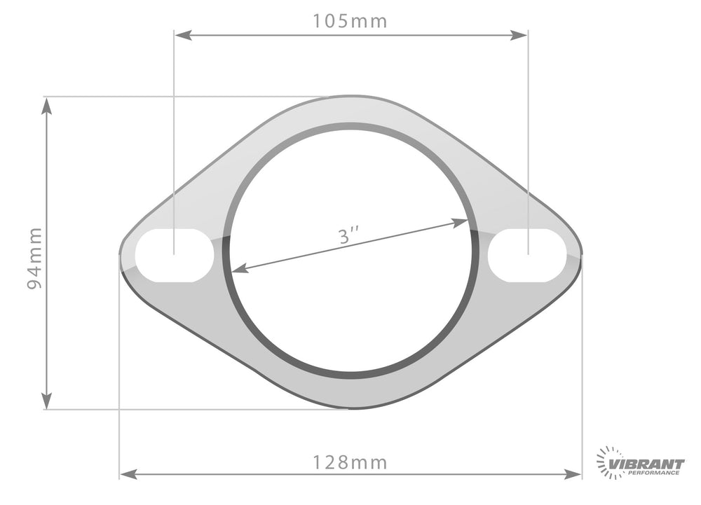 Guarnizione di Scarico Vibrant Performance 76 mm - 3" (2 Fori)
