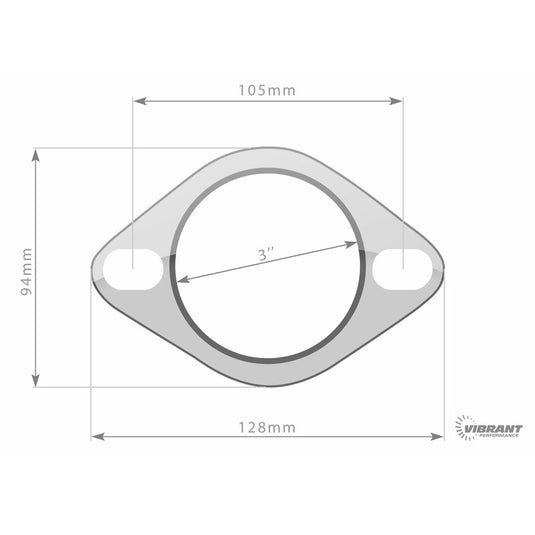 Guarnizione di Scarico Vibrant Performance 76 mm - 3" (2 Fori)