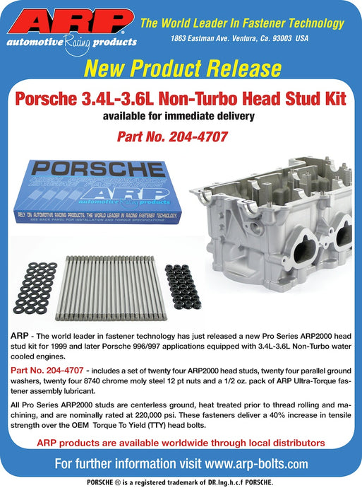 Kit prigionieri testata ARP per Porsche 996 3.4L