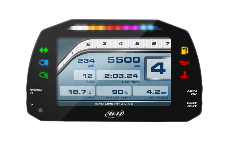Carica immagine in Galleria Viewer, Display AIM MXS 1.2 strada display monitor auto racing rally pista da competizione icone stradali
