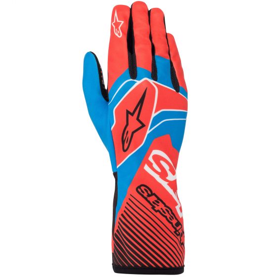 Guanti kart ALPINESTARS TECH 1-K Race V2 - rosso fluo blu cobalto