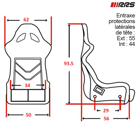 Sedile in carbonio RRS CONTROL Carbon - taglia L