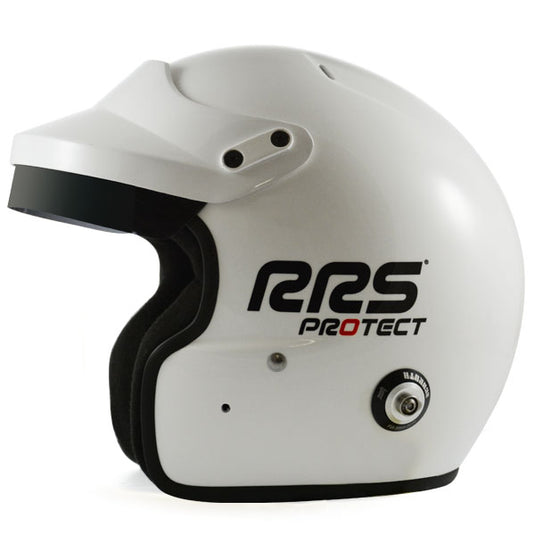 Casco jet RRS PROTECT FIA 2015 SNELL 2020 - bianco con Hans