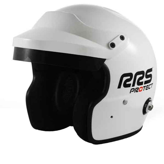 Casco jet RRS PROTECT FIA 2015 SNELL 2020 - bianco con Hans