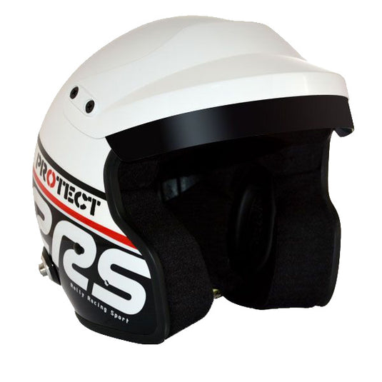 Casco jet RRS PROTECT FIA 2015 SNELL 2020 - bianco nero con Hans