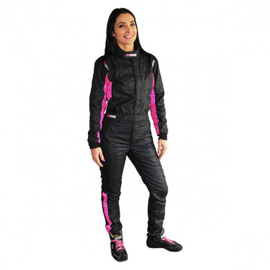 Tuta donna RRS DIAMOND STAR FIA 8856-2018 - nero rosa