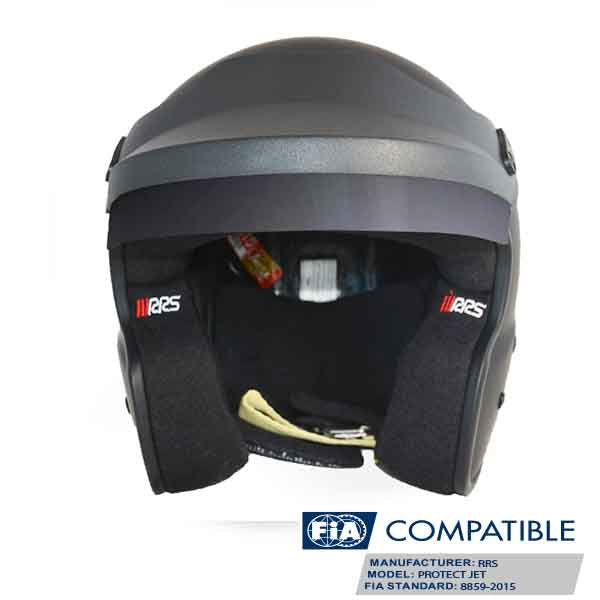 Carica immagine in Galleria Viewer, Casco jet RRS PROTECT FIA 2015 SNELL 2020 - nero con Hans
