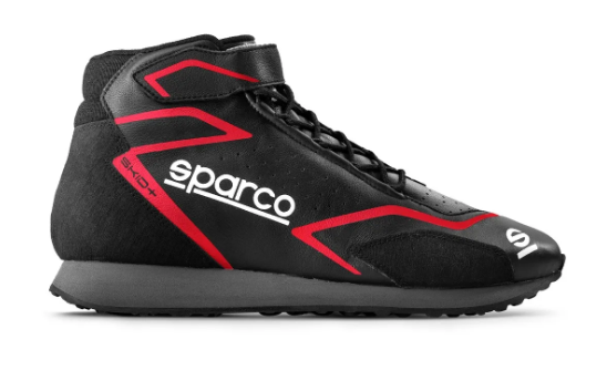 Scarpe navigatore SPARCO SKID+ - nero rosso scarpa navigatore rally meccanico box pitlane