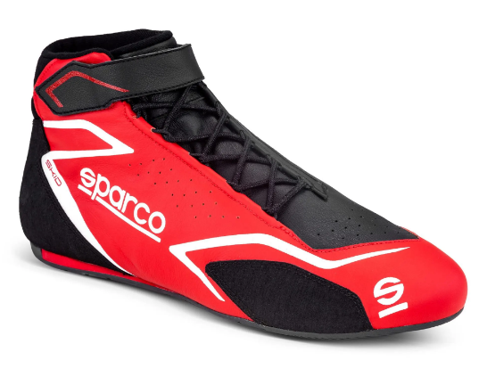 Scarpe SPARCO SKID - rosso nero scarpa pilota omologata fia omologazione 8856 2018 rally salita slalom