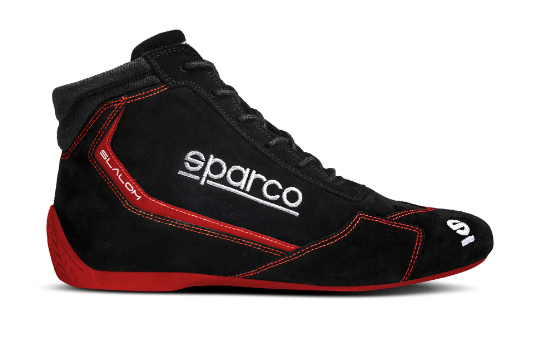 Scarpe SPARCO SLALOM 2022 - nero rosso scarpa pilota omologata fia omologazione 8856 2018 rally salita pista slalom