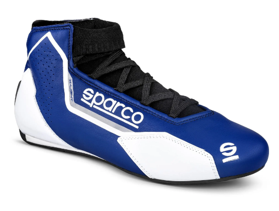 Scarpe SPARCO X-LIGHT - blu bianco scarpa pilota omologata fia 8856 2018 rally salita slalom pista