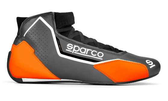 Scarpe SPARCO X-LIGHT - grigio arancio fluo scarpa pilota omologata fia 8856 2018 rally salita slalom pista