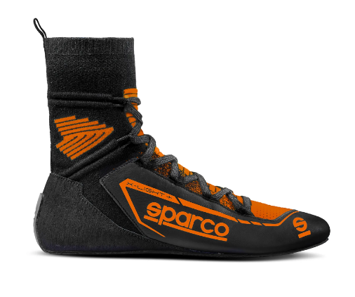 Scarpe SPARCO RACING X-LIGHT+ - nero arancio fluo scarpa pilota rally salita pista slalom omologata fia omologazione 8856 2018